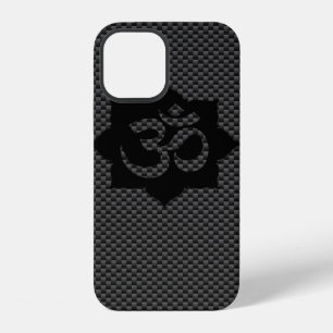 OM-symbool Lotus Spiritualiteit Yoga in koolstofve iPhone 12 Hoesje