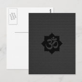 OM Symbool Lotus Spirituality Yoga in koolstofveze Briefkaart (Voorkant / Achterkant)