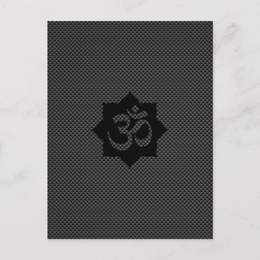 OM Symbool Lotus Spirituality Yoga in koolstofveze Briefkaart (Voorkant)