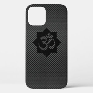 OM Symbool Lotus Spirituality Yoga in koolstofveze Case-Mate iPhone Case