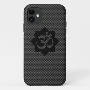 OM Symbool Lotus Spirituality Yoga in koolstofveze Case-Mate iPhone Case