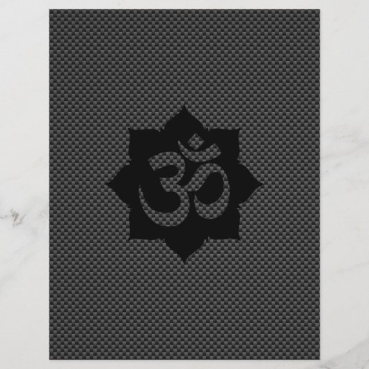 OM Symbool Lotus Spirituality Yoga in koolstofveze Flyer (Voorkant)
