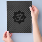 OM Symbool Lotus Spirituality Yoga in koolstofveze Flyer (Hand)
