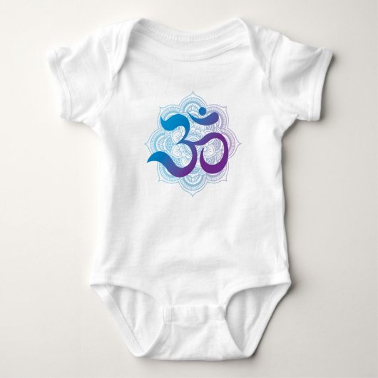 Om Symbool Mandala Bloem Wit Romper (Voorkant)