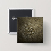 OM Symbool Mandala Bronze Metaal effect 1 Button (Voorkant /achterkant)