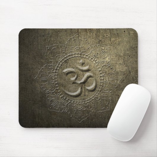 OM Symbool Mandala Bronze Metaal effect 1 MP Muismat (Met muis)