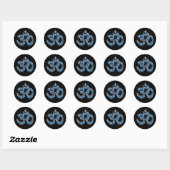 Om Symbool met "Aquamarine"-stonen Ronde Sticker (Vel)