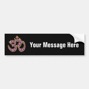 Om Symbool met "Garnet" Stones Bumpersticker
