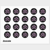 Om Symbool met "Garnet" Stones Ronde Sticker (Vel)