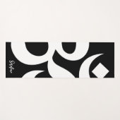 OM-symbool met gepersonaliseerde naam zwart-wit Yogamat (Voorkant (horizontaal))