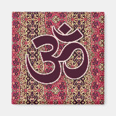 Om Symbool met Indiase ontwerp achtergrond Magneet (Voorkant)