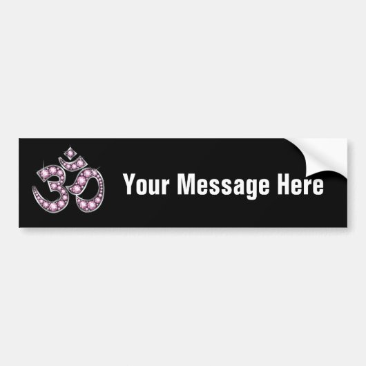 Om Symbool met "Roos Quartz" Stones Bumpersticker (Voorkant)