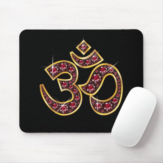 Om Symbool met "Ruby" Stones Muismat (Met muis)
