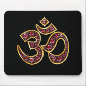 Om Symbool met "Ruby" Stones Muismat (Voorkant)