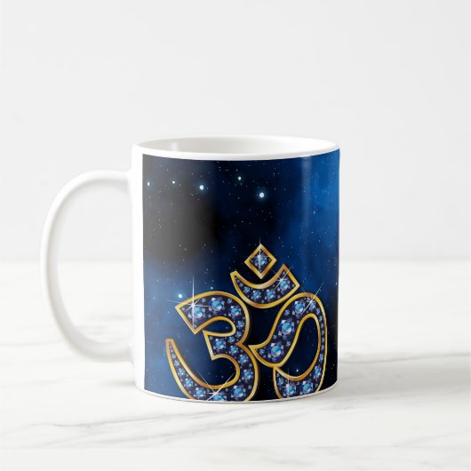 Om Symbool met "Sapphire" Stones Koffiemok (Links)
