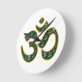 Om Symbool met "Smaragdgroene" Stenen Ronde Klok (Hoek)