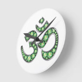 Om Symbool met Stenen "Peridot" Ronde Klok (Hoek)