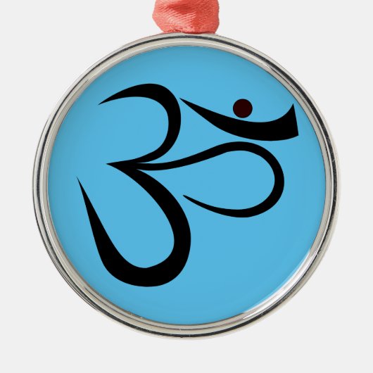 Om-symbool Metalen Ornament (Voorkant)