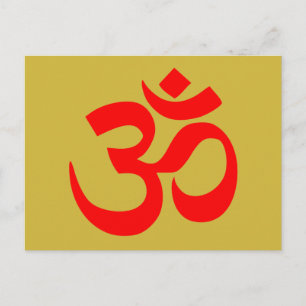 Om Symbool mystical Sound in Hindu Buddhism Pink Briefkaart