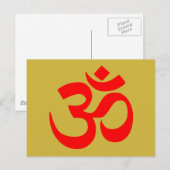 Om Symbool Mystiek Geluid In Hindoe Boeddhisme Roz Briefkaart (Voorkant / Achterkant)