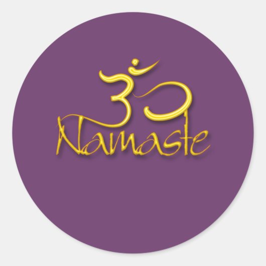 Om symbool/namaste/DIY-kleur Ronde Sticker (Voorkant)