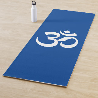 Om Symbool Ohm Yoga Spiritueel Diepblauw Yogamat