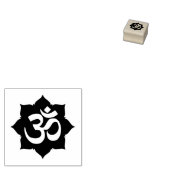 OM Symbool op Lotus Flower Design Rubberstempel (Gestempeld)