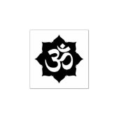 OM Symbool op Lotus Flower Design Rubberstempel (Afrduk)