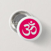 Om Symbool op witte en roze badge Ronde Button 3,2 Cm (Voorkant /achterkant)