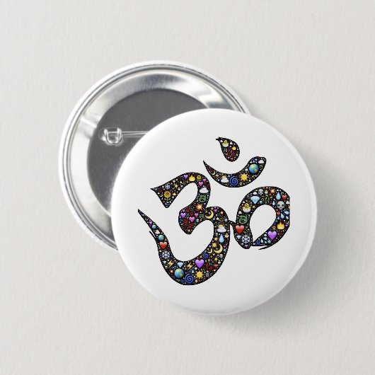 Om-symbool Ronde Button 5,7 Cm (Voorkant /achterkant)