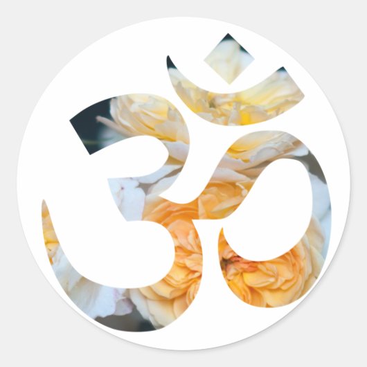 Om-symbool Ronde Sticker (Voorkant)