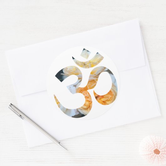 Om-symbool Ronde Sticker (Envelop)