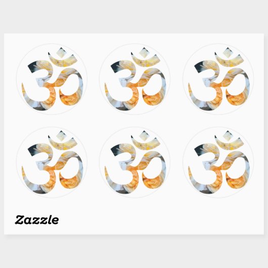 Om-symbool Ronde Sticker (Vel)