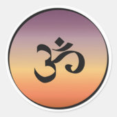 Om-symbool Ronde Sticker (Voorkant)
