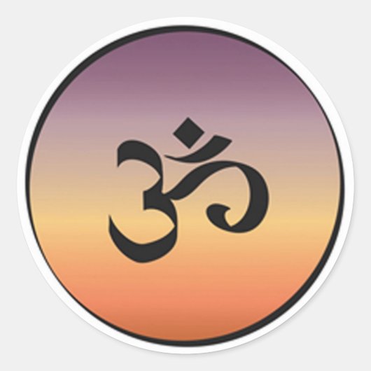 Om-symbool Ronde Sticker (Voorkant)