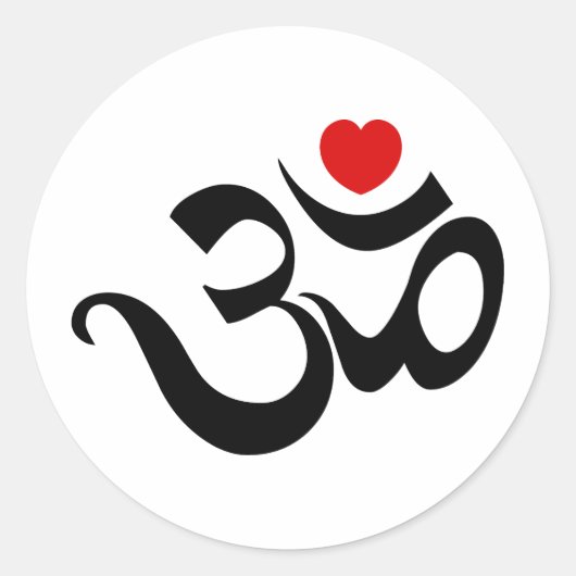 Om-symbool Ronde Sticker (Voorkant)