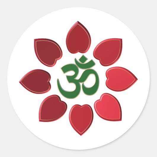 Om-symbool Ronde Sticker (Voorkant)