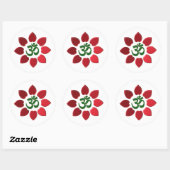 Om-symbool Ronde Sticker (Vel)