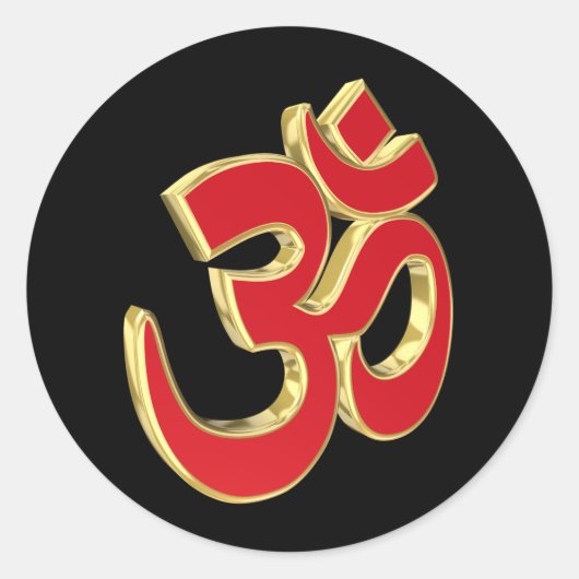 Om-symbool Ronde Sticker (Voorkant)