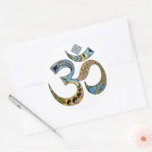 OM Symbool Ronde Sticker, Glanzend Ronde Sticker (Envelop)