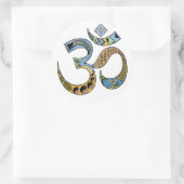OM Symbool Ronde Sticker, Glanzend Ronde Sticker (Tas)