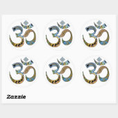 OM Symbool Ronde Sticker, Glanzend Sticker (Vel)