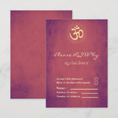 OM Symbool RSVP Kaart Hindu Huwelijk (Voorkant / Achterkant)