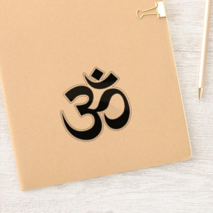 Om Symbool Sanskriet Schrift Schrijven Sticker