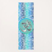 OM Symbool Shimmery Blue Dreamy Tegels Yogamat (Voorkant)
