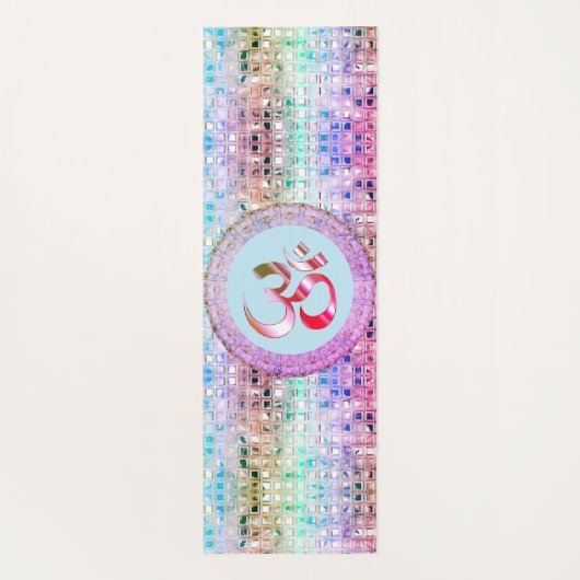OM Symbool Shimmery Rainbow Tegels Yogamat (Achterkant)