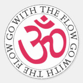 Om Symbool & Slogan Ronde Sticker (Voorkant)