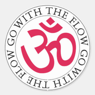 Om Symbool & Slogan Ronde Sticker