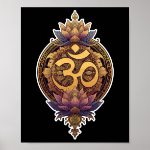 Om-symbool Spirituele Meditatie Yoga Mantra Goddel Poster