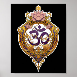 Om Symbool Spirituele Zen Vrede Yoga Meditatie Poster